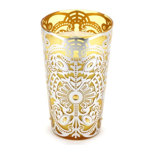 candela grande con vaso