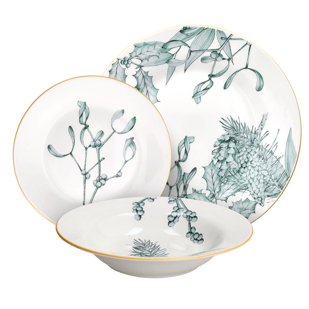 set di piatti natalizio